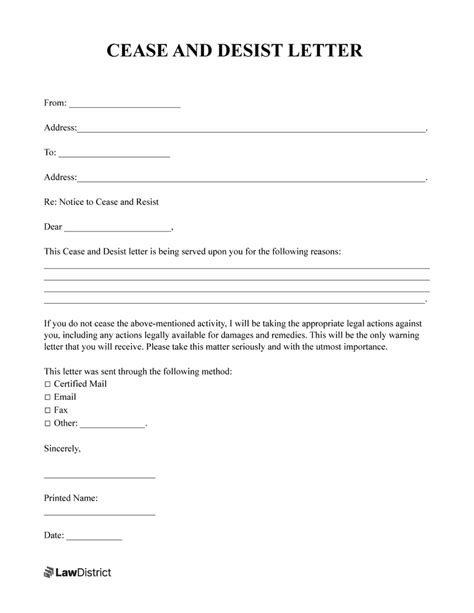 chanel cease and desist letter